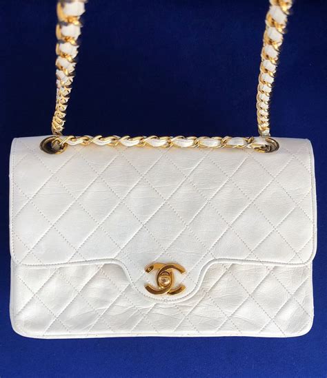 white chanel bag classic|chanel classic white handbag.